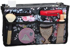 Vercord Purse Organizer Insert for Handbags Bag Organizers Inside Tote Pocketbook Women Nurse Nylon 13 Pockets Peony Flowers Small - Image 2