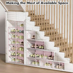 Foluck Shoe Storage Box, 15 Pack Clear Plastic Stackable Organizer for Closet, Interlocking Design Shoes Container Bins for Sneakers, Foldable Shoe Rack with Lids, Pink - Image 7