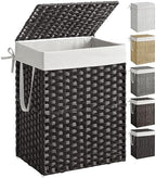 SONGMICS Laundry Hamper with Lid, 23.8 Gal (90 L) Synthetic Rattan,Foldable by Unknown