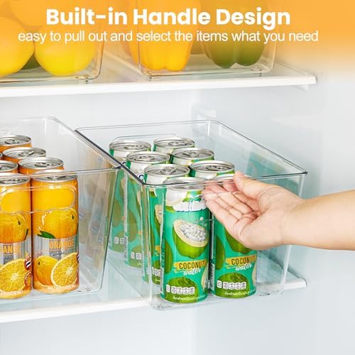 YIHONG Clear Pantry Storage Organizer Bins, 20 Pack Plastic Food Storage Bins with Handle for Kitchen,Refrigerator, Freezer,Cabinet Organization and Storage - Image 5