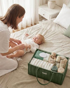 Blissful Diary Baby Diaper Caddy Organizer, Nursery Storage, Deep Green - Image 6