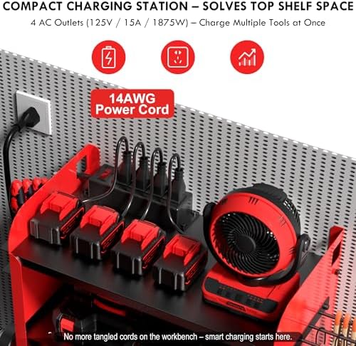 KSVO Power Tool Organizer Wall Mount with Drill Rack & Locking Drawers - Image 3