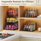 3-Tier Stackable Wire Baskets, Fruit and Vegetable Storage for Counter - Image 5