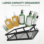 Youvip Shower Caddy, Black, Adhesive No Drill Bathroom Organizer - Image 5