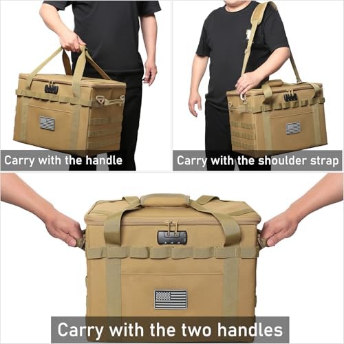 Tactical Camping Storage Bag - 38L Utility Tote Bag Organizer with Combination Lock and Shoulder Strap - Image 5