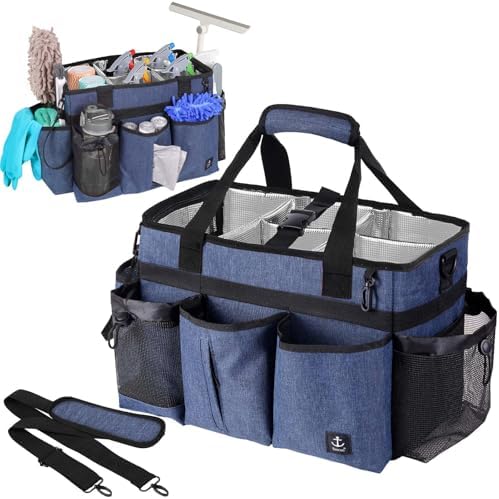 Large Cleaning Caddy Bag Built-in hard plastic sheet Aluminum foil lining by Timoxi