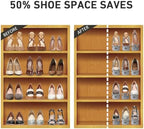 NVGSN Shoe Slots Organizer 20Pack,Shoe Stacker,Closet Space Saver 50%,Grey | 4 Levels Adjustable shoe Organizer for Closet,shoe Storage Holder,Thickening Double Layer stacking,shoe dividers for shelves - Image 2
