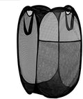 BATTOO Deluxe Collapsible Laundry Baskets Mesh Pop Up Hampers for Laundry with Side Pocket Reinforced Handles for Laundry Room, Bathroom, Kids Room, College Dorm or Travel Black by BATTOO