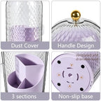 Toothbrush Holder with Cover for Bathroom Countertop, Organizer, Purple - Image 4