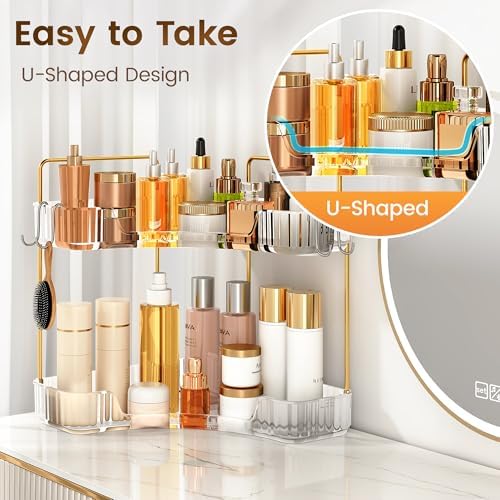 Corner Bathroom Counter Organizer 2 Tier Bathroom Organizers - Image 5