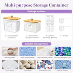 Lifewit Laundry Pods Container with Lid, 0.53+0.7gal, Natural, 3 Pcs - Image 3