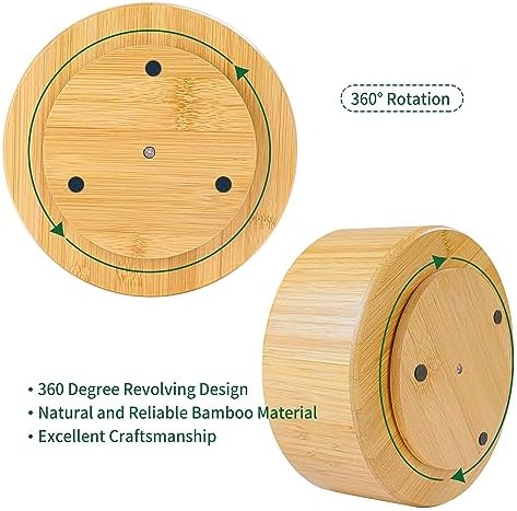 Utoplike Bamboo Rotating Art Supply Desk Organizer, Pencil Holder Desktop - Image 3