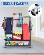 Mythinglogic Rolling Tennis Equipment Organizer with Racket Storage - Image 4
