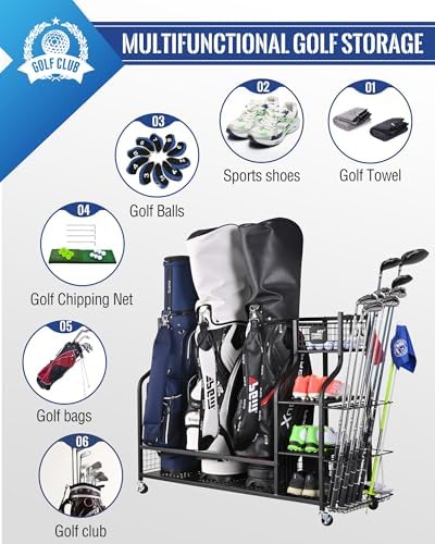 Mythinglogic Golf Bag Storage Organizer for Garage, Multiple Capacities - Image 2