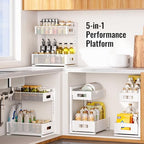 TISTAYA Under Sink Organizer, Bathroom Organizers and Storage, Cabinet Organizer Pottery Barn Furniture for Kitchen, Bathroom, Pantry, Laundry, Study, White，1XL, 2PCS - Image 7