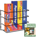 Evelots Kitchen Wrap Organizer - Hold up to 4 Plastic, Foil, Paper, Wax - Cabinet Door, Wall Rack Basket - Sandwich, Freezer, Food Bag Storage - Laundry Supplies - Black by Evelots