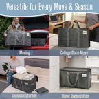 VENO 6 Pack Heavy Duty Moving Bags, Extra Large Storage Bags with Reinforced Handles & Strong Zippers, Foldable & Reusable Moving Box Alternative for Clothes & Dorm Storage - Image 6