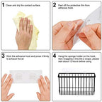 Toplife Wall Door Adhesive Kitchen Wrap Organizer Rack, No Drilling, Black, 2 Pack - Image 4