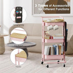 DTK 3-Tier Rolling Cart with Table Top, Metal Utility Cart with Side Bags - Image 5