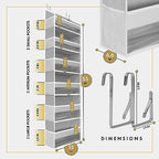 HOMELUX THEORY Over the Door Organizer, 6-Tier, 100D Fabric Transparent 1pc | Over the door shoe organizer, 50 lbs capacity, 12 side mesh pockets, 100D extra thick fabric, Closet & entryway storage - Image 2