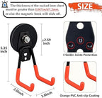 ULIBERMAGNET Heavy Duty Magnetic Garage Hooks,4 Pack Strong Large Magnet Hooks for Power Drill,Garden Tools,Hose,Pegboard,Garage, Workshop,Magnetic Storage Hooks for Indoor Outdoor Hanging(Orange) - Image 2