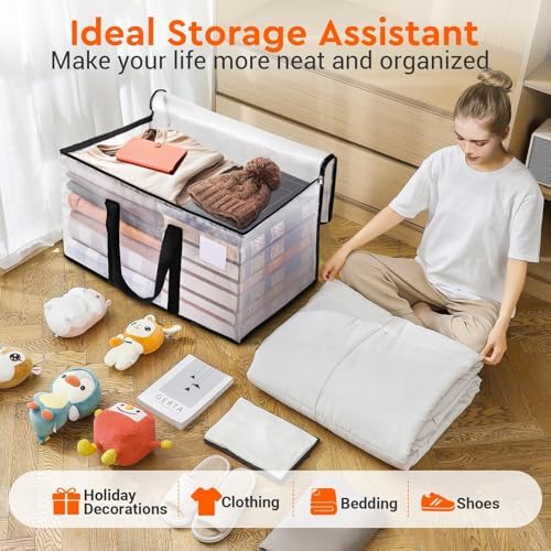BlissTotes Moving Bags, 125L 10-Pack Storage Bags, Moving Boxes | Moving Box Heavy Duty Extra Large, Moving Totes with Zipper, Large Packing Bag with Reinforced Handles, Packaging Moving - Image 5