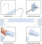 GUANJUNE Clothes Pants Hangers, Space-Saving Skirt Holders with 360 ° Swivel Hooks, Adjustable Clips, Trouser Hangers, Clothes Coat Garment Jeans Hangers (10 Pack, Blue) - Image 2