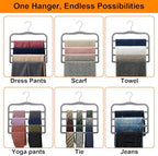 Velvet Pants Hangers Space Saving, 2-Pack Multi-Tier Closet Organizers,Grey | For Jeans Trousers Skirts Leggings Scarves, Non-Slip Vertical Storage for Small Closet, College Dorm & Apartment Essentials - Image 6