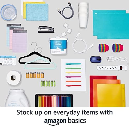 Amazon Basics Kids Space Saving Velvet Non-Slip Clothes Hangers with Shoulder Notches for Infant and Toddler, 11.6", Black, 50-Pack - Image 7