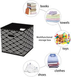Fabric storage bins Cubes, Fabric Cube Organizer with Handle, Foldable Cube Bins for Cloth or Accessary Storage, 11x11x11, Set of 3, (Black clouds) - Image 3