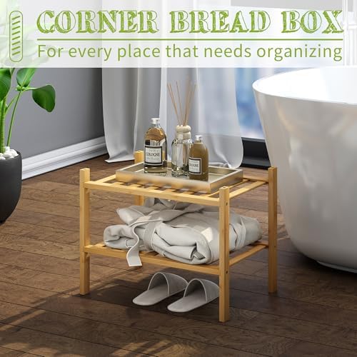 BMOSU 2-Tier Bamboo Small Shoe Rack Premium Stackable Shoe Shelf Storage Organizer for Hallway Closet Living Room Entryway Organizer (Natural Bamboo) - Image 4