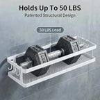 PUSDON 5-in-1 16.5" Extra Long Kitchen Organizer & Shower Caddy Set, Wall Mount Spice Rack with Paper Towel Holder, Utensil Holder & Soap Dish, Rustproof Mesh - White, Guardrail - Image 5