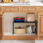 Expandable Kitchen Storage Shelves,110LBS Heavy Duty Metal Garage Shelving Units For Pot Pans Appliance,Adjustable Small Storage Shelf Rack Organizer For Kitchen Countertop Under Cabinet Garage Pantry - Image 5