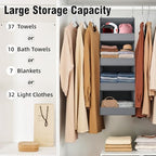 GRANNY SAYS 4-Shelf Hanging Organizer, Closet Hanging Shelves, Closet Hanging Storage Organizers, Organization for Bedroom, Living Room, Baby Nursery, Camper Accessories, Gray, 1-Pack | 44 lb Capacity, No-Sag Support, Keeps Clothes Neat, Folds Flat, Fi... - Image 5