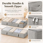 Side-Supported Under Bed Storage Containers, 6 Inch 60L Clothes Storage Bin | Underbed Storage Bin with Sturdy Handles and Sidewalls, Closet Organizer for Clothes, Blankets, Seasonal Items, Gray, 2 Pack - Image 6