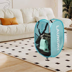 Mesh Laundry Hamper 2Pack Pop Up Hamper with Strong Handles, Collapsible Laundry Basket for Home, Bathroom, Bedroom, Travel Storage Hamper(Grey + Sky Blue) - Image 6