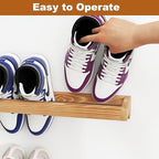 Nisorpa 20 Inch Rustic Burnt Wood Hanging Shoe Rack, Set of 4 - Image 7