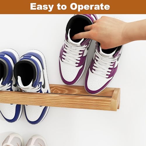 Nisorpa 20 Inch Rustic Burnt Wood Hanging Shoe Rack, Set of 4 - Image 7