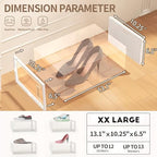 12 Pack XX-Large Stackable Clear Plastic Shoe Storage Box Organizer, White - Image 6