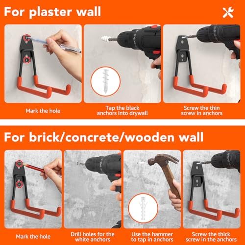 32-Pack Heavy Duty Wall Mount Garage Hooks - Image 4