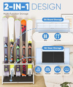 Mondazie Ski Storage Rack for Garage, 5 Pair White - Image 3