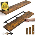 BAYKA Rustic Brown Floating Shelves 47.2in, Set of 2, Wall Mount Wood Shelf by Bayka