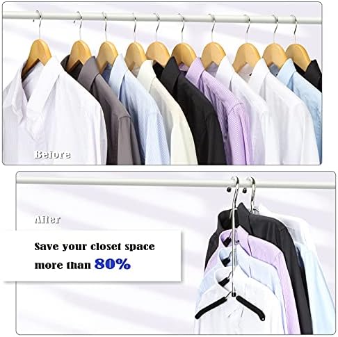 Hangers Space Saving Clothes Hanger 4 Packs | Non Slip Padded Coat Hanger 5 Layers Heavy Duty Stainless Steel Sweater Shirt Hanger Closet Storage Organizer - Image 3