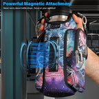 icolor Magnetic Gym Bag Water Bottle Carrier Holder with Phone Pockets & Shoulder Strap,Gym Magnetic Bag 5 Built-in Magnets Gym Accessories Organizer Sling Bottle Bag Pouch Sleeve - Image 2