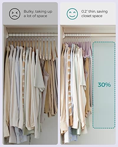 SONGMICS 30-Pack Pants Hangers, Velvet Hangers with Adjustable Clips - Image 4