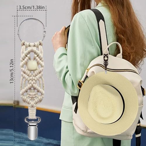 MEIXINZHI 3Pcs Cotton Hat Clips for Travel, Knitting Hat Clip for Bag Backpack Luggage, Beach Vacation Cruise Essentials - Image 2