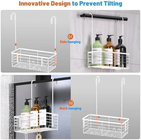 YUOROS Hanging Shower Caddy Shower Rack (White) - Image 4