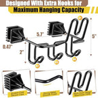 Hard Hat Holder for Truck Car Helmet Organizer, Triple Hooks, Black, 1 Pcs - Image 3