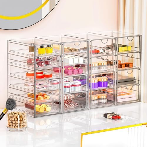 YFXCVSL 6-Pack Acrylic 31-Drawer Storage & Makeup Organizer for Desk - Image 4