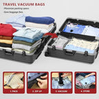 Travel Vacuum Bags for Clothing with Cordless Pump 12 Combo, Clear | Compression Packing Cubes Organizer Storage for Luggage Suitcase, Space Saver Seal Bags for Vacation Cruise - Image 2